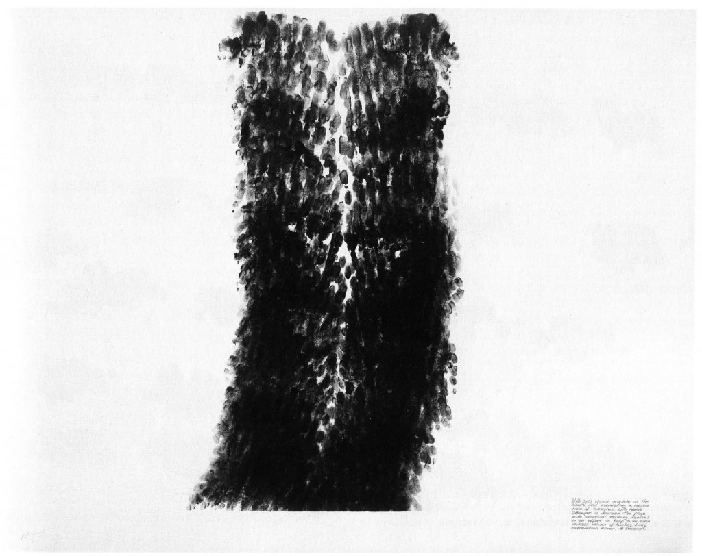 Robert Morris, Blind Time I, 1973, Graphitpulver und Leinöl auf Papier, 89 x 117 cm.