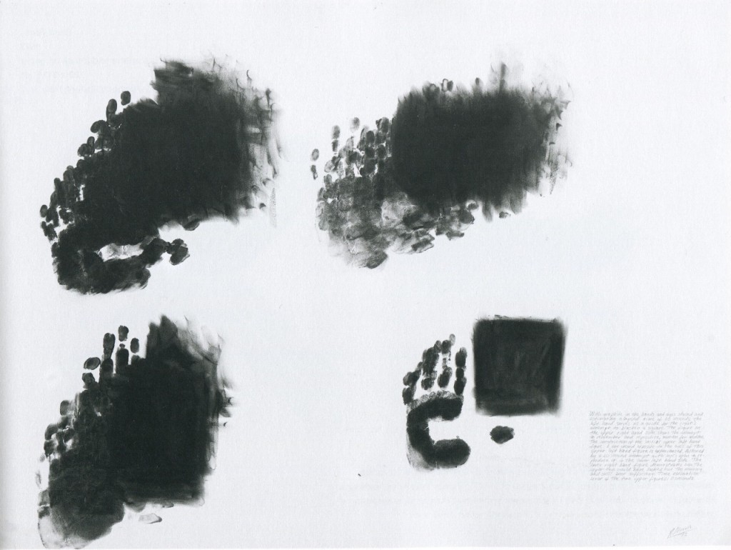 Robert Morris, Blind Time I, 1973, Graphitpulver und Leinöl auf Papier, 76,2 x 101,6 cm.