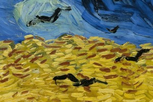 Vincent van Gogh, Krähen über dem Kornfeld (Detail), Juli 1890, Öl auf Leinwand, 50,5 x 103 cm, F 779, Amsterdam, Van Gogh Museum.