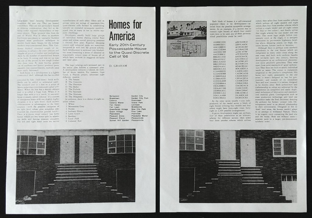 Abb. 5: Dan Graham, Homes for America, Interfunktionen, Nr. 7, Köln 1971, S. 65, 66.